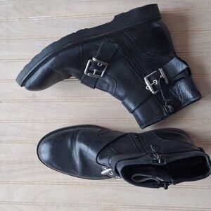 Luxury Rebel Clearly Moto Buckle Strap Leather Caual Everyday Durable High Boots